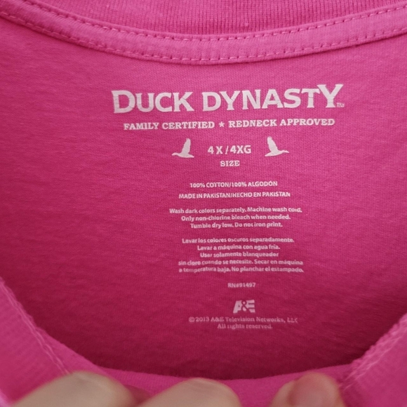 2013 100% cotton Hot pink Duck dynasty southern gorpcore womens tshirt Size 4x - Picture 4 of 4